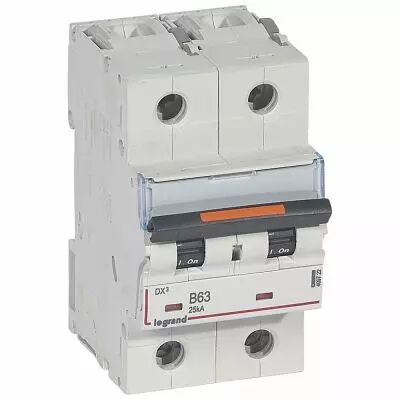 Disjoncteur DX�-vis/vis-2P-230/400V~-63A-25kA-courbe B - 3M (409722)