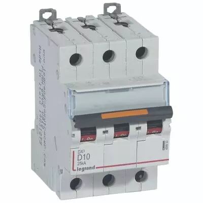 Disjoncteur DX�-vis/vis-3P-400V~-10A-25kA-courbe D - 3M (409832)