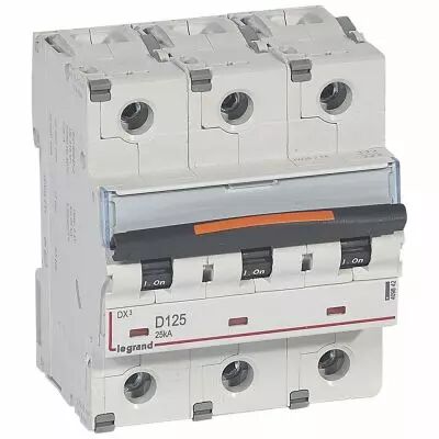 Disjoncteur DX�-vis/vis-3P-400V~-125A-25kA-courbe D - 4,5M (409842)