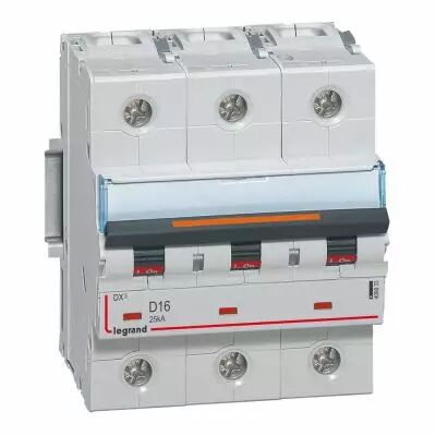 Disjoncteur DX�-vis/vis-3P-400V~-16A-25kA-courbe D - 4,5M (409833)