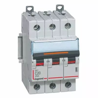 Disjoncteur DX�-vis/vis-3P-400V~-20A-25kA-courbe C - 3M (409782)