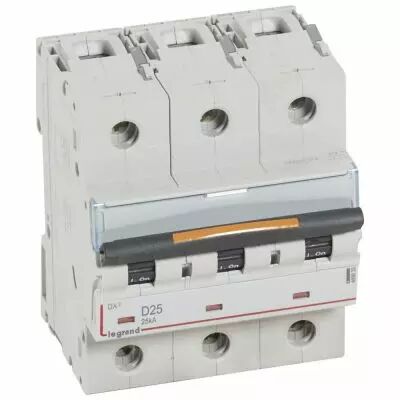 Disjoncteur DX�-vis/vis-3P-400V~-25A-25kA-courbe D - 4,5M (409835)