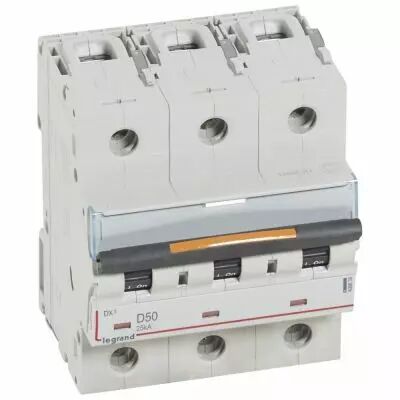 Disjoncteur DX�-vis/vis-3P-400V~-50A-25kA-courbe D - 4,5M (409838)