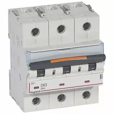 Disjoncteur DX�-vis/vis-3P-400V~-63A-25kA-courbe D - 4,5M (409839)