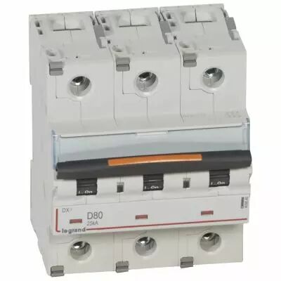 Disjoncteur DX�-vis/vis-3P-400V~-80A-25kA-courbe D - 4,5M (409840)