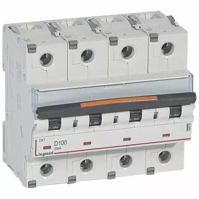 Disjoncteur DX�-vis/vis-4P-400V~-100A-25kA-courbe D - 6M (409854)