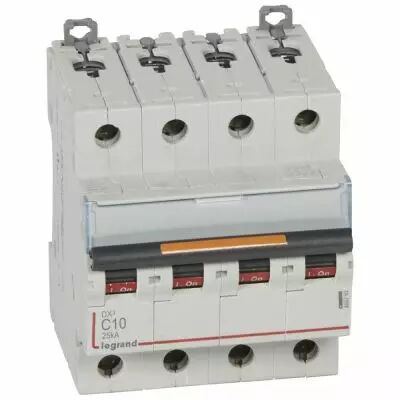 Disjoncteur DX�-vis/vis-4P-400V~-10A-25kA-courbe C - 4M (409793)