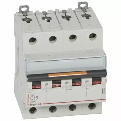 Disjoncteur DX�-vis/vis-4P-400V~-16A-25kA-courbe C - 4M (409794)