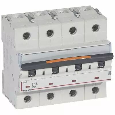Disjoncteur DX�-vis/vis-4P-400V~-16A-25kA-courbe D - 6M (409846)