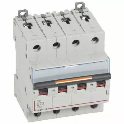 Disjoncteur DX�-vis/vis-4P-400V~-20A-25kA-courbe B - 4M (409743)