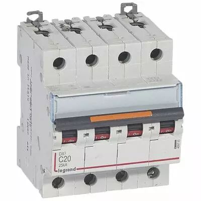 Disjoncteur DX�-vis/vis-4P-400V~-20A-25kA-courbe C - 4M (409795)