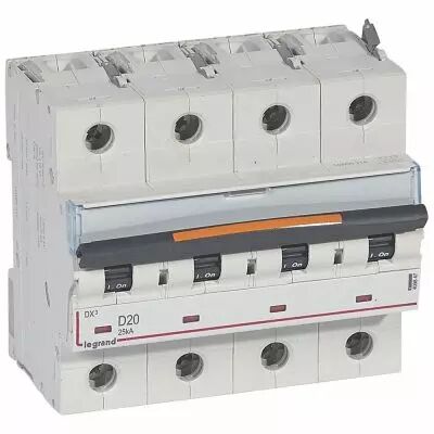 Disjoncteur DX�-vis/vis-4P-400V~-20A-25kA-courbe D - 6M (409847)