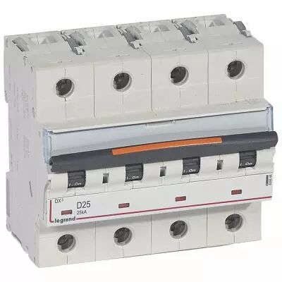 Disjoncteur DX�-vis/vis-4P-400V~-25A-25kA-courbe D - 6M (409848)