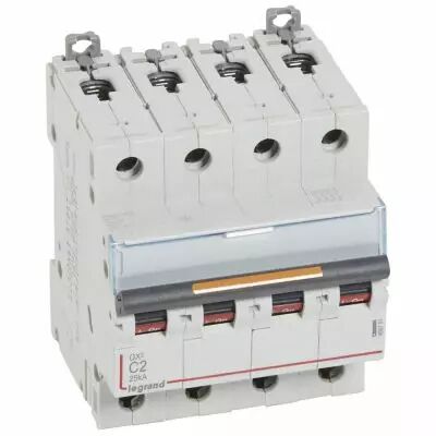 Disjoncteur DX�-vis/vis-4P-400V~-2A-25kA-courbe C - 4M (409791)