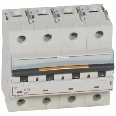 Disjoncteur DX�-vis/vis-4P-400V~-63A-25kA-courbe C - 6M (409800)