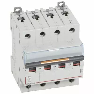 Disjoncteur DX�-vis/vis-4P-400V~-6A-25kA-courbe C - 4M (409792)