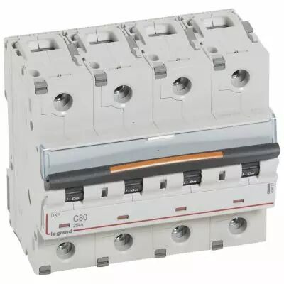 Disjoncteur DX�-vis/vis-4P-400V~-80A-25kA-courbe C - 6M (409801)