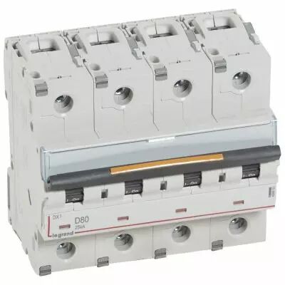 Disjoncteur DX�-vis/vis-4P-400V~-80A-25kA-courbe D - 6M (409853)