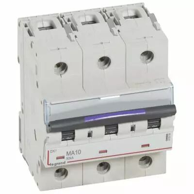 Disjoncteur magn�tique seul DX�-MA - 3P - 10 A - 50 kA - courbe MA - 4,5M (410250)