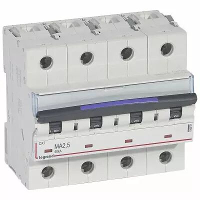 Disjoncteur magn�tique seul DX�-MA - 4P - 2,5 A - 50 kA - courbe MA - 6M (410257)