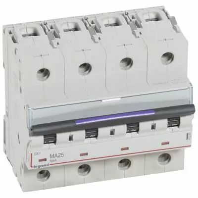 Disjoncteur magn�tique seul DX�-MA - 4P - 25 A - 50 kA - courbe MA - 6M (410263)