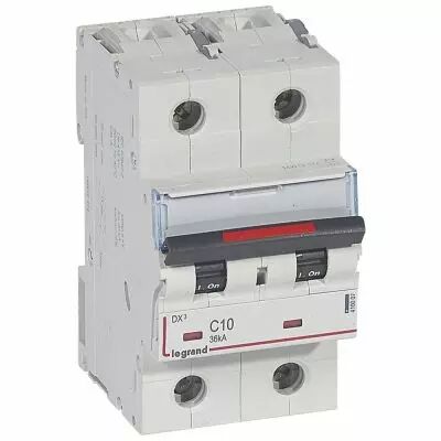Disjoncteur magn�to-therm DX� - 2P - 10 A - 36 kA - courbe C - 3M (410007)