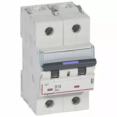 Disjoncteur magn�to-therm DX� - 2P - 16 A - 50 kA - courbe B - 3M (410098)
