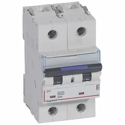 Disjoncteur magn�to-therm DX� - 2P - 20 A - 50 kA - courbe B - 3M (410099)