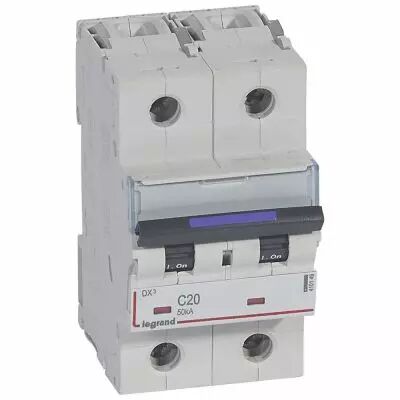 Disjoncteur magn�to-therm DX� - 2P - 20 A - 50 kA - courbe C - 3M (410149)