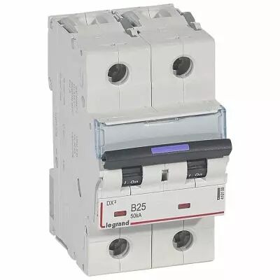 Disjoncteur magn�to-therm DX� - 2P - 25 A - 50 kA - courbe B - 3M (410100)