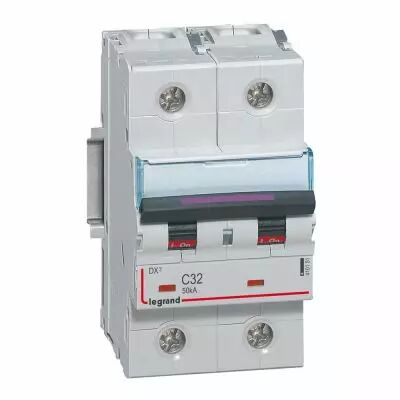 Disjoncteur magn�to-therm DX� - 2P - 32 A - 50 kA - courbe C - 3M (410151)