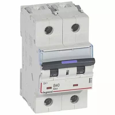 Disjoncteur magn�to-therm DX� - 2P - 40 A - 50 kA - courbe B - 3M (410102)
