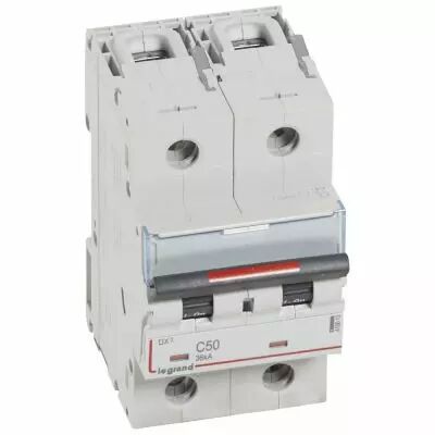Disjoncteur magn�to-therm DX� - 2P - 50 A - 36 kA - courbe C - 3M (410013)