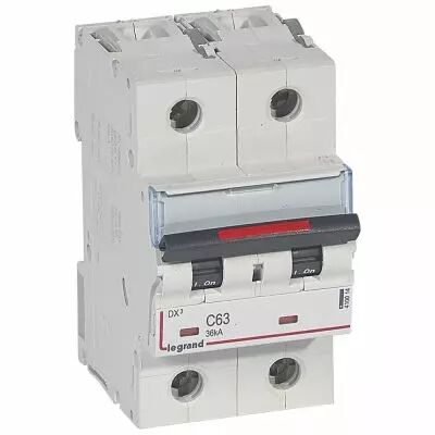 Disjoncteur magn�to-therm DX� - 2P - 63 A - 36 kA - courbe C - 3M (410014)