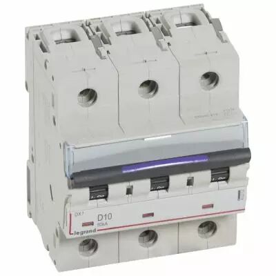 Disjoncteur magn�to-therm DX� - 3P - 10 A - 50 kA - courbe D - 4,5M (410212)