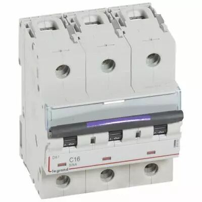 Disjoncteur magn�to-therm DX� - 3P - 16 A - 50 kA - courbe C - 4,5M (410161)