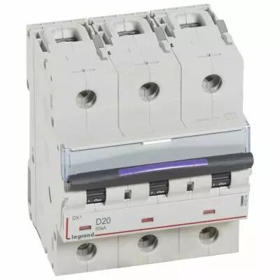 Disjoncteur magn�to-therm DX� - 3P - 20 A - 50 kA - courbe D - 4,5M (410214)