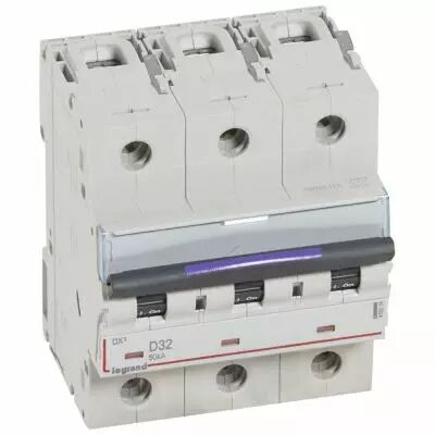 Disjoncteur magn�to-therm DX� - 3P - 32 A - 50 kA - courbe D - 4,5M (410216)