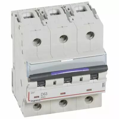 Disjoncteur magn�to-therm DX� - 3P - 63 A - 50 kA - courbe D - 4,5M (410219)
