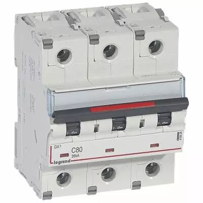 Disjoncteur magn�to-therm DX� - 3P - 80 A - 36 kA - courbe C - 4,5M (410028)