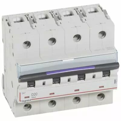 Disjoncteur magn�to-therm DX� - 4P - 20 A - 50 kA - courbe D - 6M (410227)