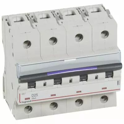 Disjoncteur magn�to-therm DX� - 4P - 25 A - 50 kA - courbe D - 6M (410228)