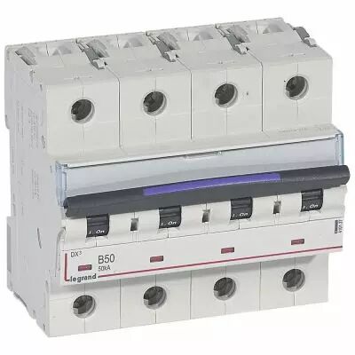 Disjoncteur magn�to-therm DX� - 4P - 50 A - 50 kA - courbe B - 6M (410127)