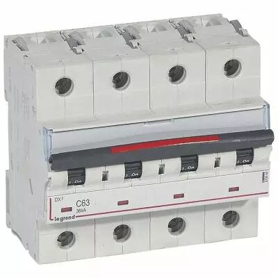 Disjoncteur magn�to-therm DX� - 4P - 63 A - 36 kA - courbe C - 6M (410040)