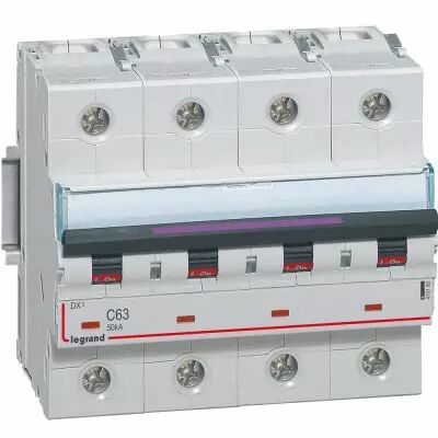 Disjoncteur magn�to-therm DX� - 4P - 63 A - 50 kA - courbe C - 6M (410180)