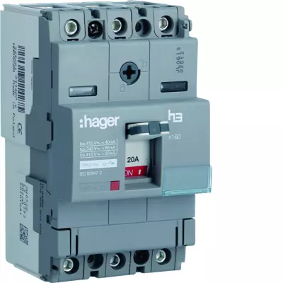 Disj.x160 3P 40kA 20A mag fixe (HNA020M)