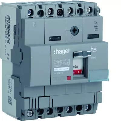 Disj.x160 4P 40kA 80A mag fixe (HNA081M)