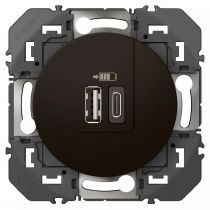 double chargeur usb 1 type-a + 1 type-c dooxie 3a - noir (600776)