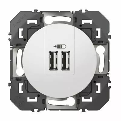 Double chargeur USB TypeA dooxie 3A finition blanc (600343)
