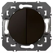 double interrupteur ou va-et-vient dooxie 10ax 250v~ - noir (600456)